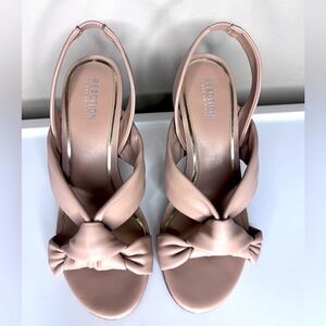 Kenneth Cole knotted nude sling back heels